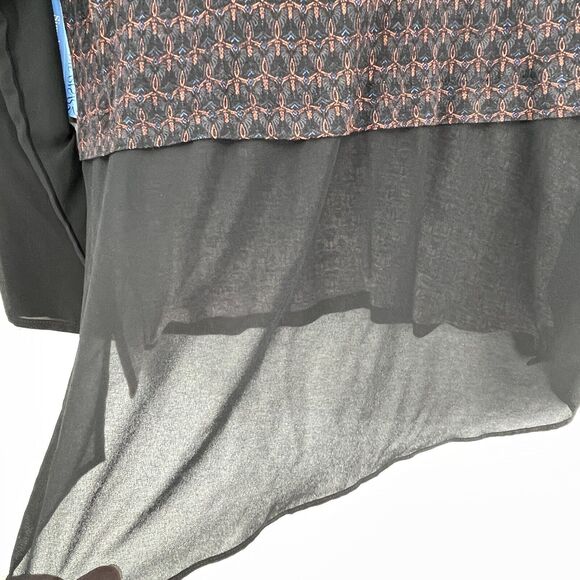 Simply Vera Wang Blouse Womens Extra Large Colorblock Sheer Hem Career NEW - Picture 4 of 12